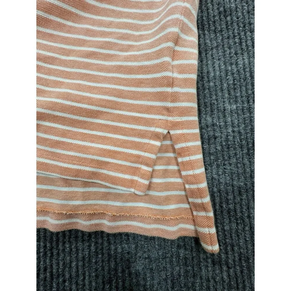Polo Ralph Lauren Polo Mens Large Orange Striped Short Sleeve Shirt  100% Cotton